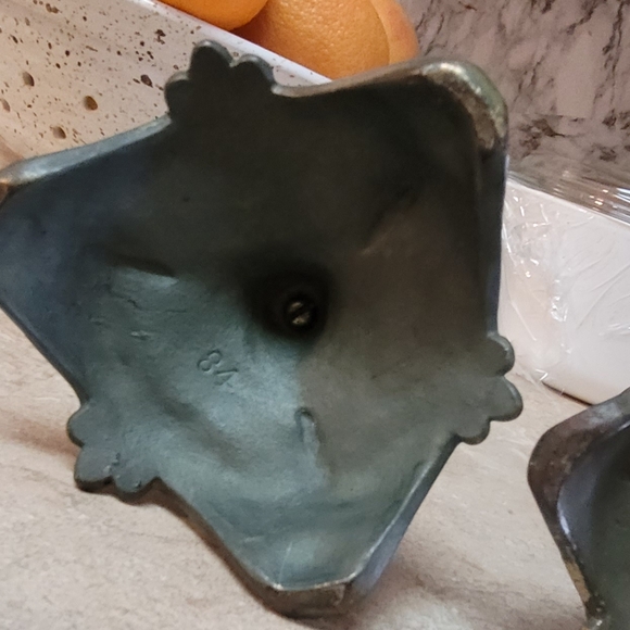 antique bronze candle stick holder set of 2 candle sticks - Picture 9 of 10